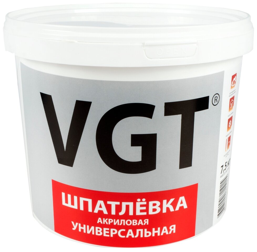 VGT Шпатлёвка универсальная для нар/внутр работ (влагостойкая) 7.5 кг