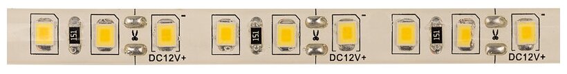 Светодиодная лента "SMD 3528", силикон, 8 мм, IP65, 120 LED/m, 12V, цвет: тепло-белый (5 м)