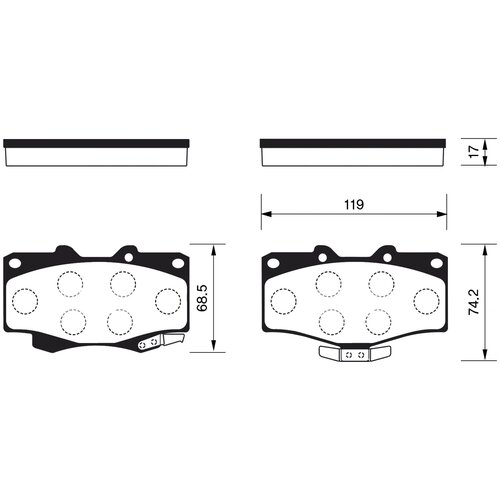 Дисковые тормозные колодки передние SANGSIN BRAKE SP1222 для Toyota 4Runner, Toyota Tacoma, Toyota Hilux, Toyota Land Cruiser (4 шт.)