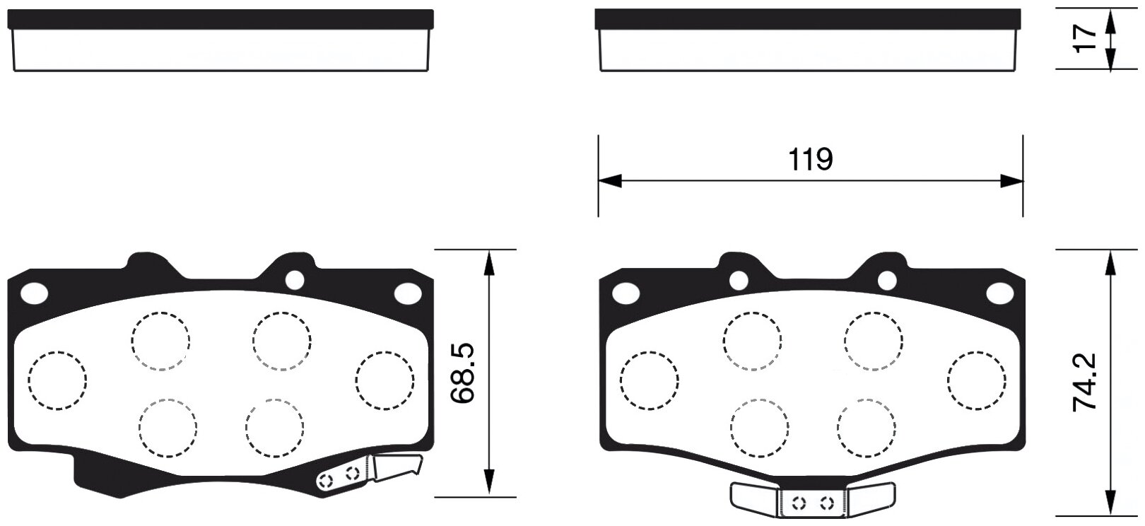 Колодки тормозные TOYOTA Land Cruiser (J80, J90),4Runner, Hilux передние (4шт.) SANGSIN