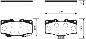 Дисковые тормозные колодки передние SANGSIN BRAKE SP1222 для Toyota 4Runner, Toyota Tacoma, Toyota Hilux, Toyota Land Cruiser (4 шт.)