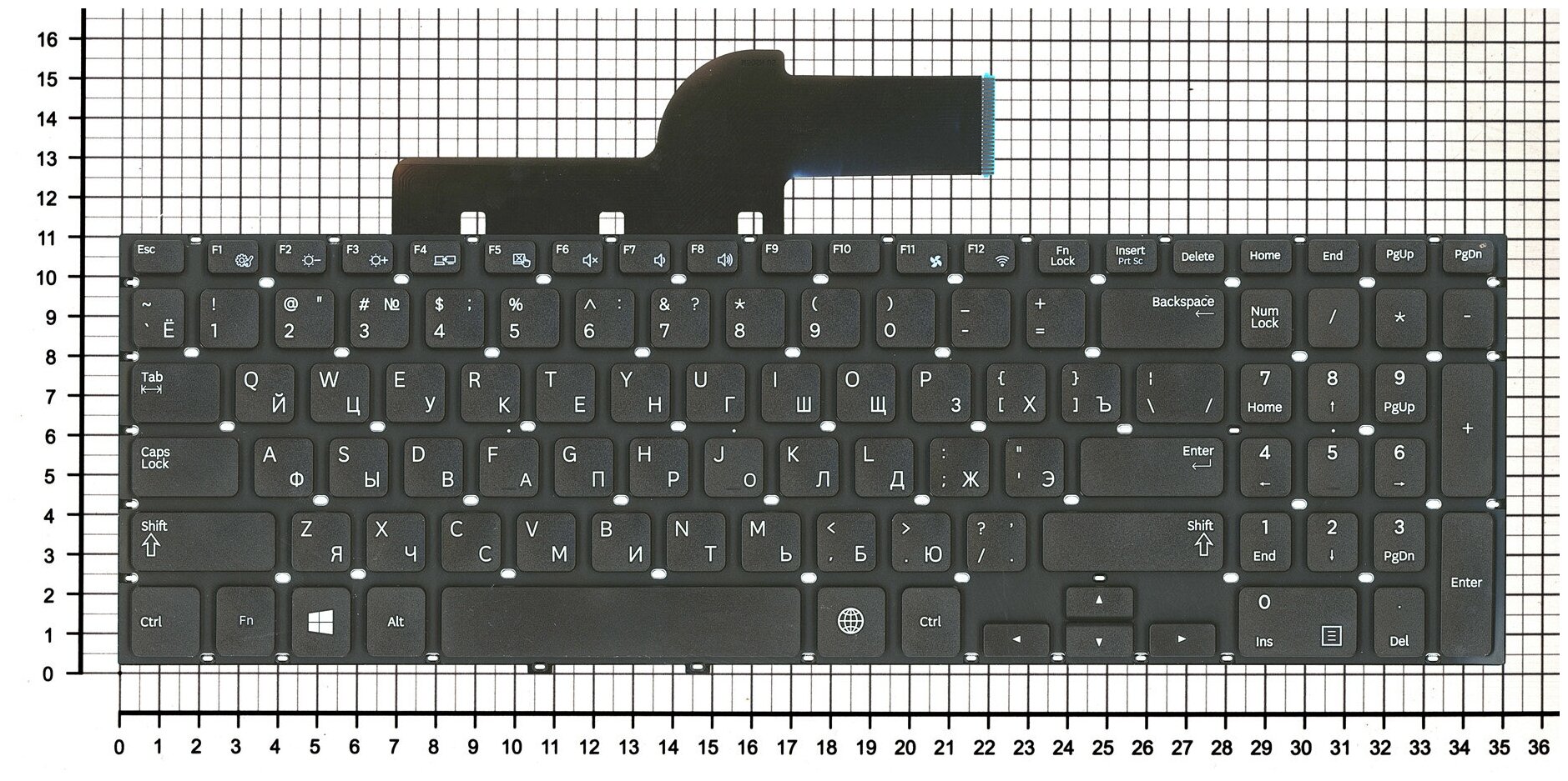 Клавиатура для ноутбука Samsumg BA75-04429C черная без рамки