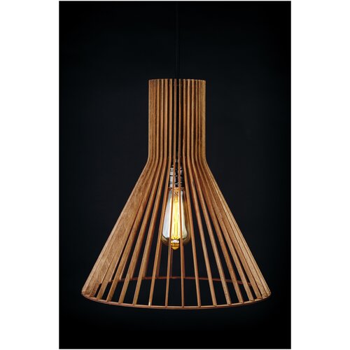 Люстра подвесная светильник из дерева Конус