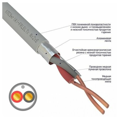 Кабель пожарной сигнализации Rexant 01-4931-1 кпсэнг(А)-FRLSLTx 1x2x0,75 мм2 (200 метров), катушка