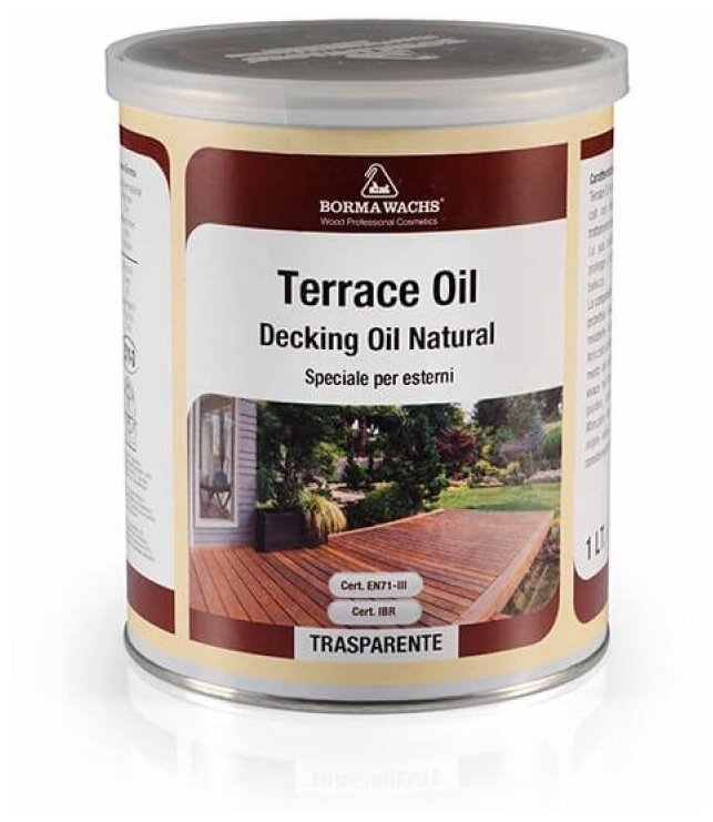 Масло Borma Wachs Цветное масло для террас Borma Terrace Oil - Decking Oil Natural
