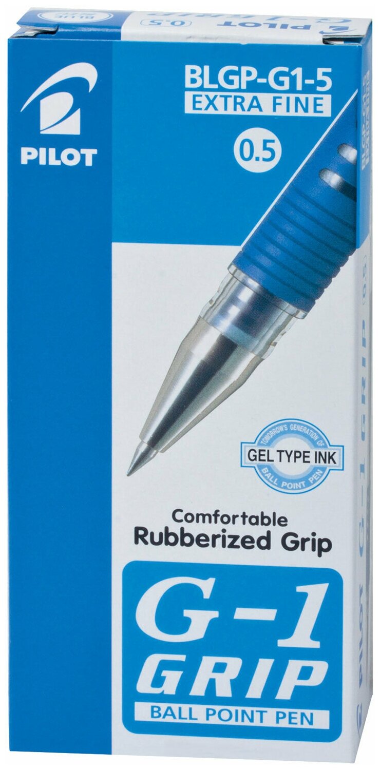 Ручка гелевая Pilot G-1 Grip син - фото №4