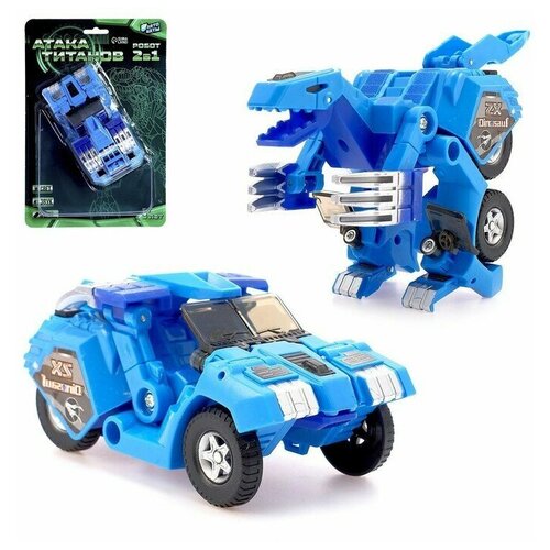 фото Робот с трансформацией «динобот», световые и звуковые эффекты, цвета синий автоботы