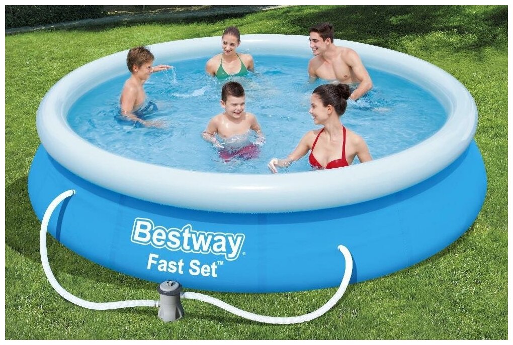 Бассейн BESTWAY быстроустанавливаемый Fast set 366х76см, 5377л, с фильтр-насосом , Арт. 57274