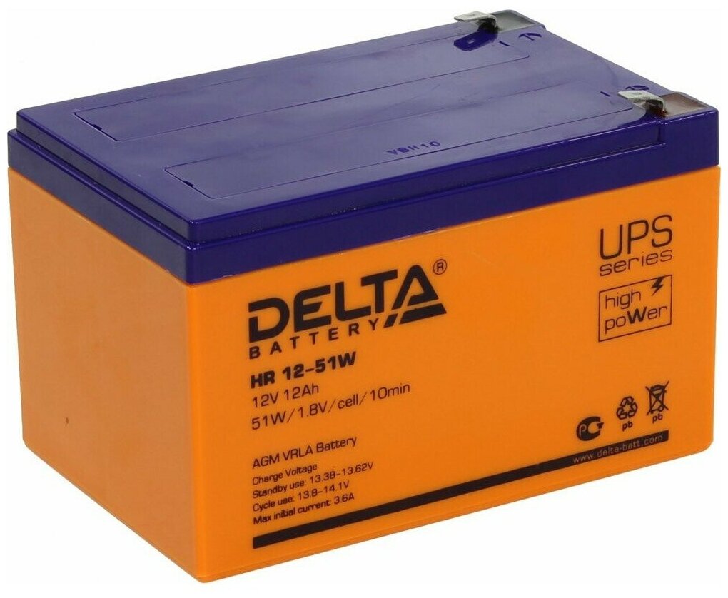 Аккумуляторная батарея Delta HR 12-51W (12V / 12Ah)