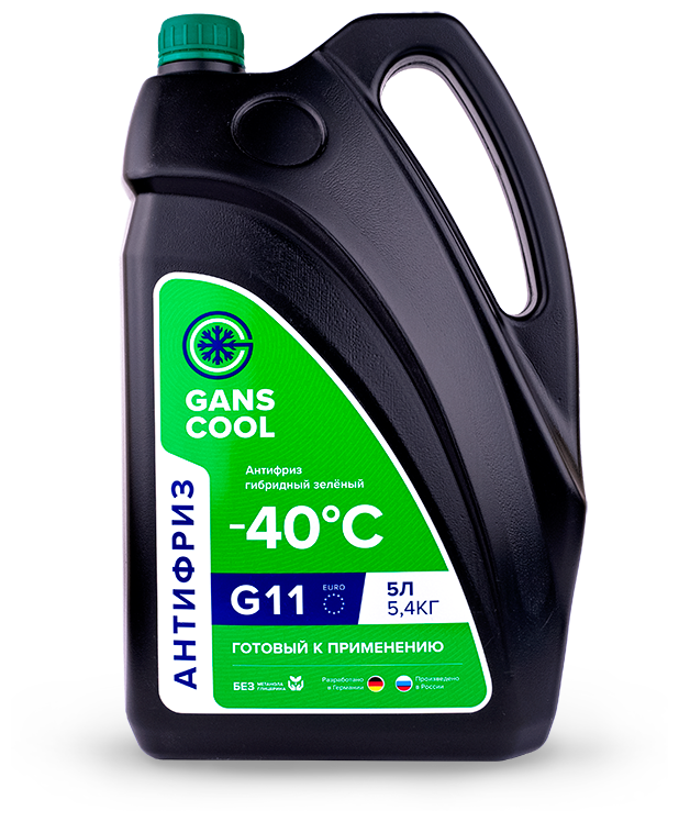 Антифриз GANS COOL -40C G11 (зеленый), 5л