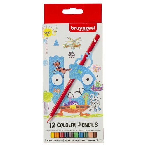 Набор цветных утолщённых карандашей Bruynzeel Kids Mega, 12 цветов