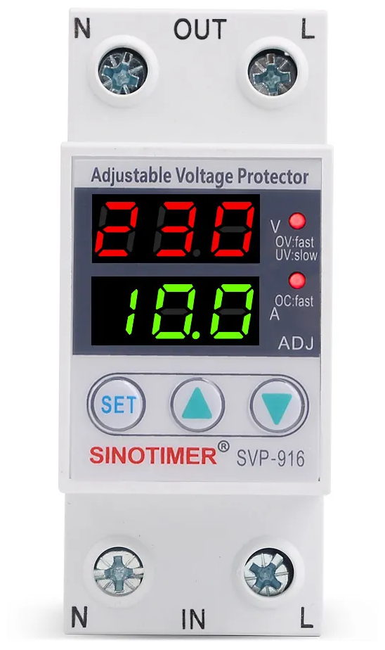 Реле контроля напряжения и тока Sinotimer SVP-916 80A