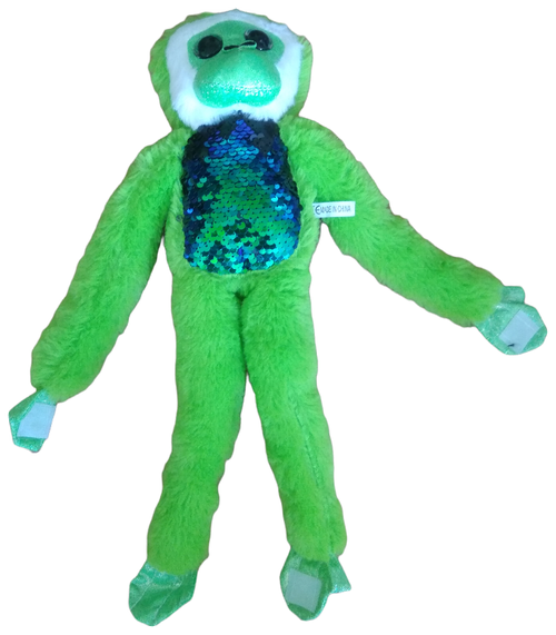 Мягкая игрушка плюшевая обезьянка с пайетками 40 см, салатовый