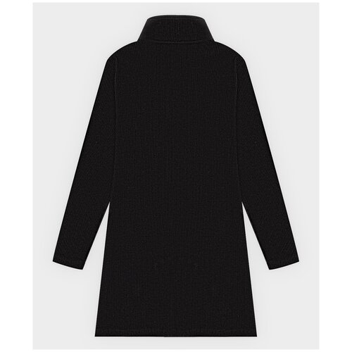 Платье с длинным рукавом и воротником-стойкой черное Button Blue для девочек, модель 222BBGS50040800, размер 152 черного цвета