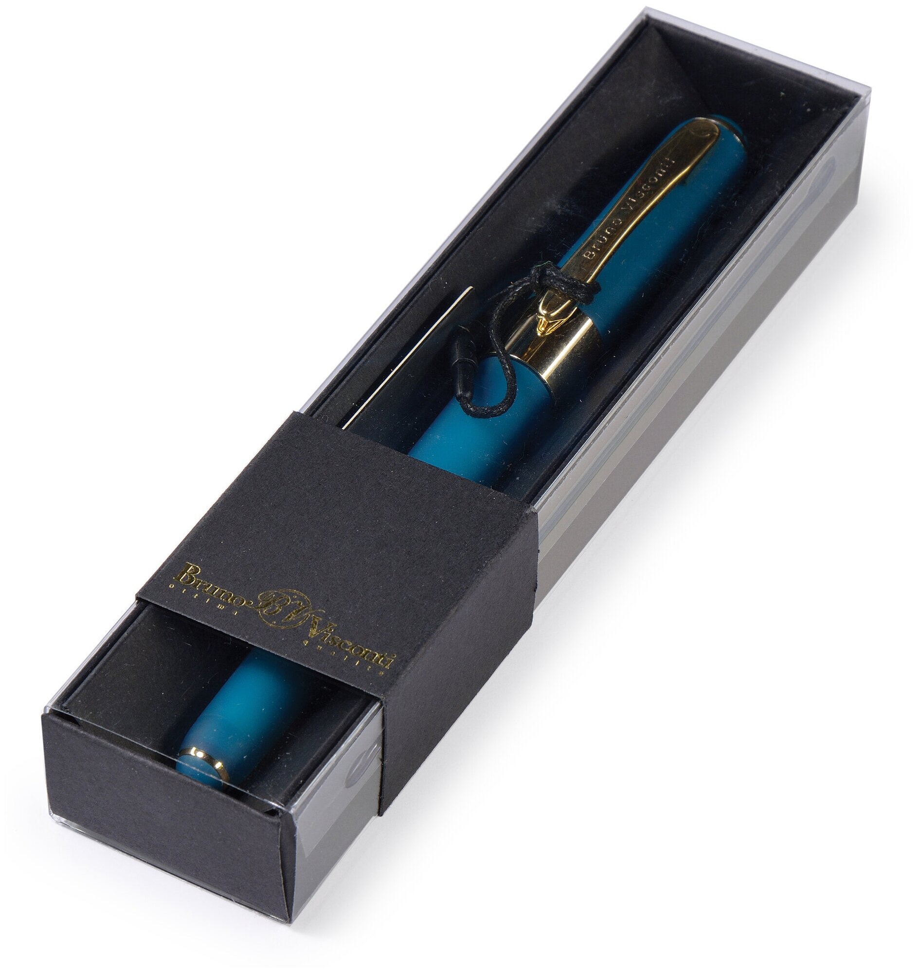 Ручка шариковая автоматическая BrunoVisconti 05 мм синяя в футляре Monaco (морская волна корпус) Арт. 20-0125/245