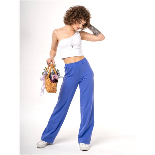 Легкие и свободные женские брюки из премиального трикотажа (кулирная гладь) Zone16