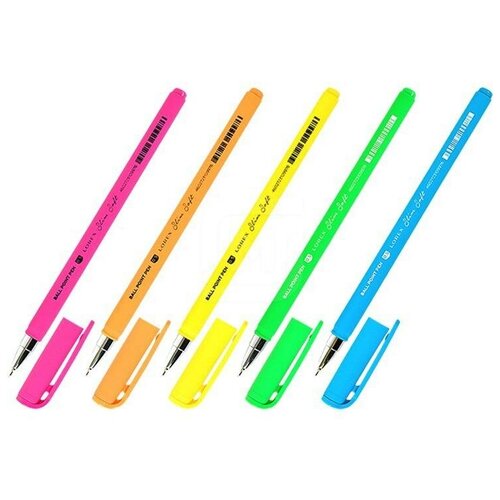 Шариковая ручка Lorex Slim Soft Neon 0.5мм синяя