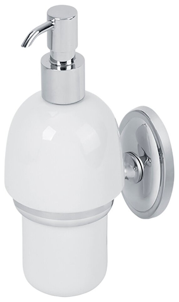 Дозатор жидкого мыла Veragio Bonjour настенный, хром/керамика VR. BNR-7870. CR