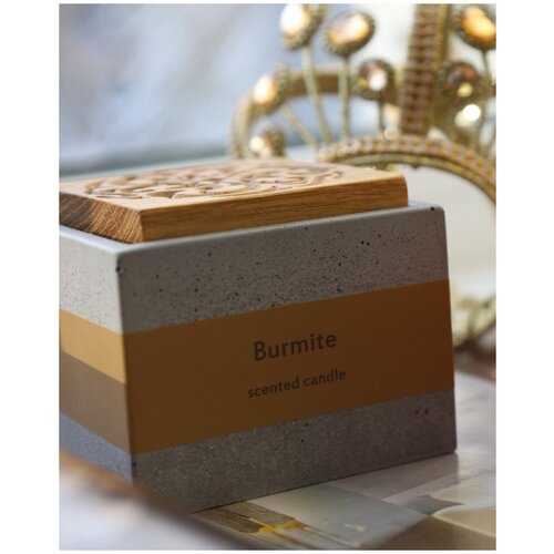 Свеча ароматическая с деревянным фитилем Burmite. Восковая. Массажная свеча. Аромат для дома.