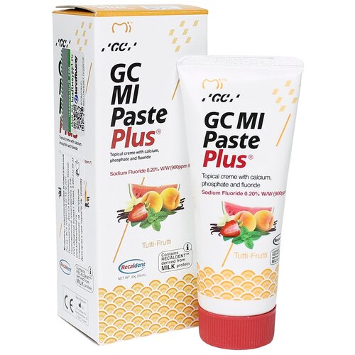 Купить GC MI Paste Plus - крем c фтором, для реминерализации и снижения чувствительности Мультифрут, 40 г, GC Tooth Mousse