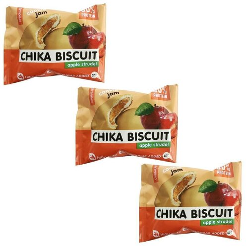 протеиновое печенье chikalab chika biscuit 50 г бисквит яблочный штрудель CHIKALAB печенье с начинкой Бисквит яблочный штрудель, 3шт по 50гр