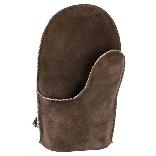 Рукавица банная из овчины коричневая правая, Овечкинъ