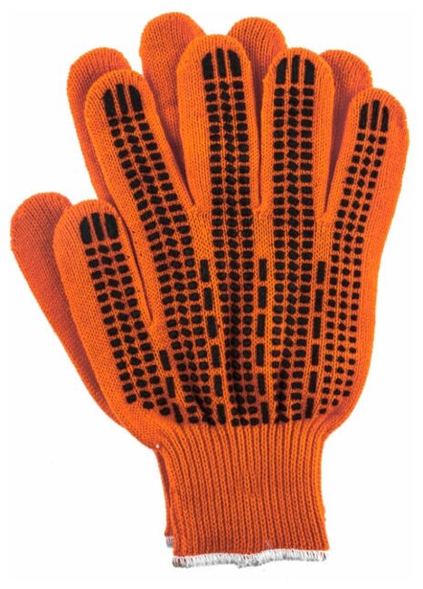 Перчатки СИБРТЕХ Протектор трикотаж гелевое ПВХ M оранжевые - фотография № 1