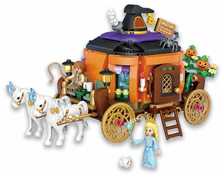 Конструктор LOZ mini Карета Золушки из тыквы 839 деталей NO. 1134 Cinderella's Pumpkin Carriage MiniBlock