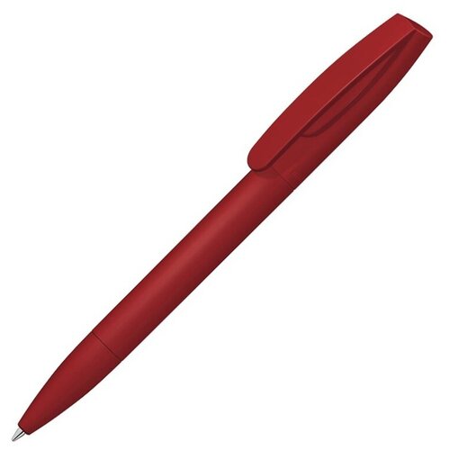 Шариковая ручка Coral Gum с прорезиненным soft-touch корпусом и клипом, красный
