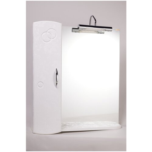 Зеркало-шкаф Bestex, 60х15х70 см, Улыбка 60, с подсветкой, левый, белый шелк