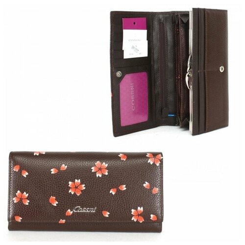 фото Кошелек женский натуральная кожа cossni, коричневый