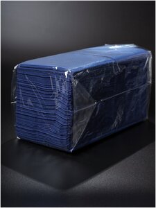 Салфетки бумажные ZELPAPER 24х24 синие, однослойные, 400 шт, 100% целлюлоза