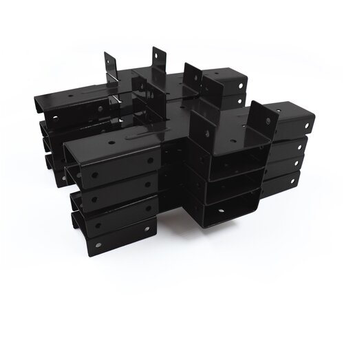 Кронштейн соединительный для забора крашенный/ Х-кронштейн / 60*40 - 1.5 мм, цвет черный (9005). Комплект 8 шт.