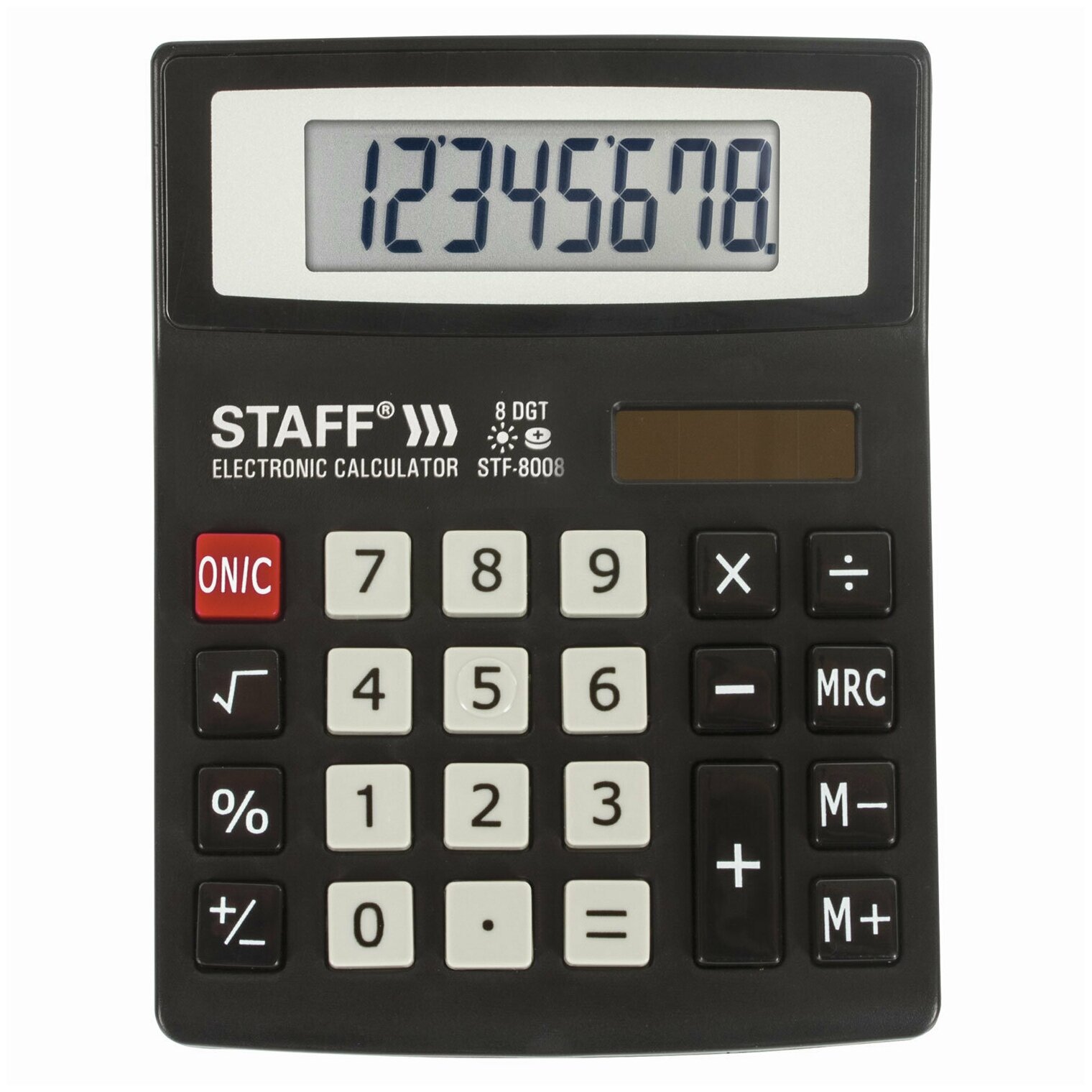 Калькулятор настольный Staff STF-8008 (8-разрядный) черный - фото №11