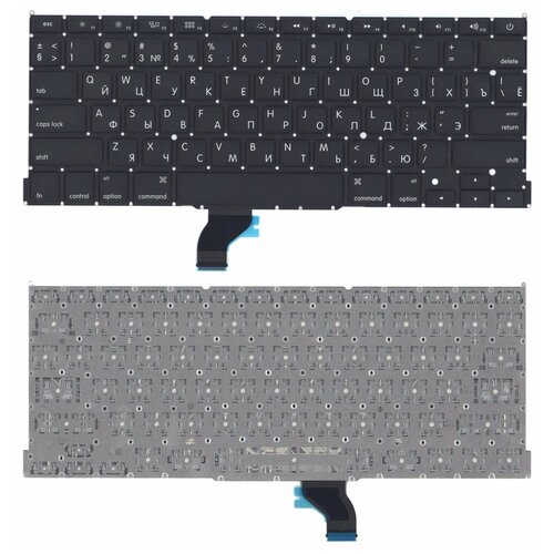 Клавиатура keyboardдля ноутбука MacBook Pro 13 Retina A1502 2013 черная плоский Enter 1336₽