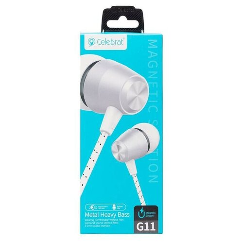 Наушники с микрофоном Celebrat G11 12м серебристые 100000₽