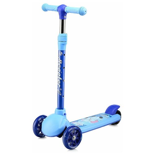 Самокат детский трехколесный, светящиеся колеса, U066854Y , синий