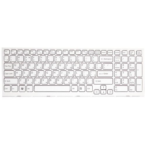 Клавиатура для ноутбука Sony Vaio VPCEL VPC-EL белая с белой рамкой 105900₽