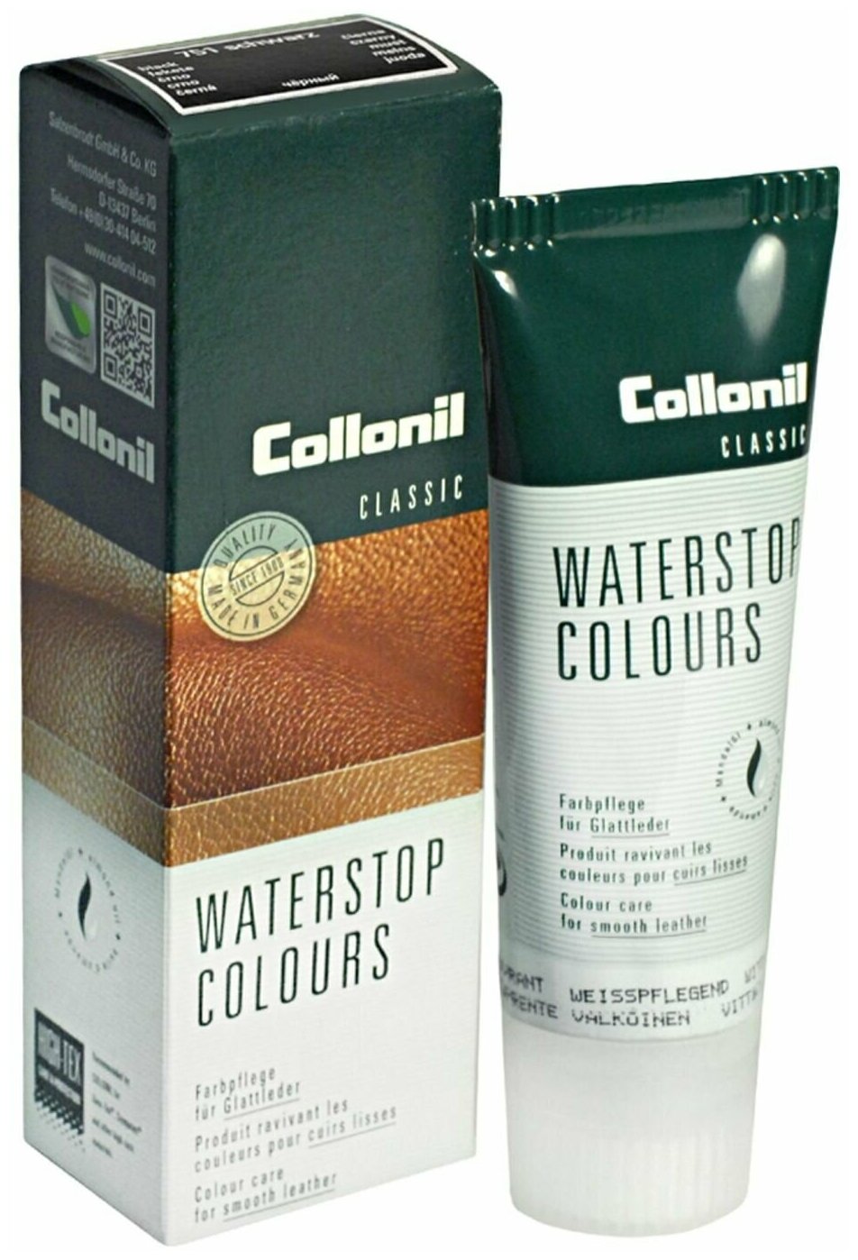 Водоотталкивающий крем для гладкой кожи Collonil Waterstop colours, черный - фотография № 18