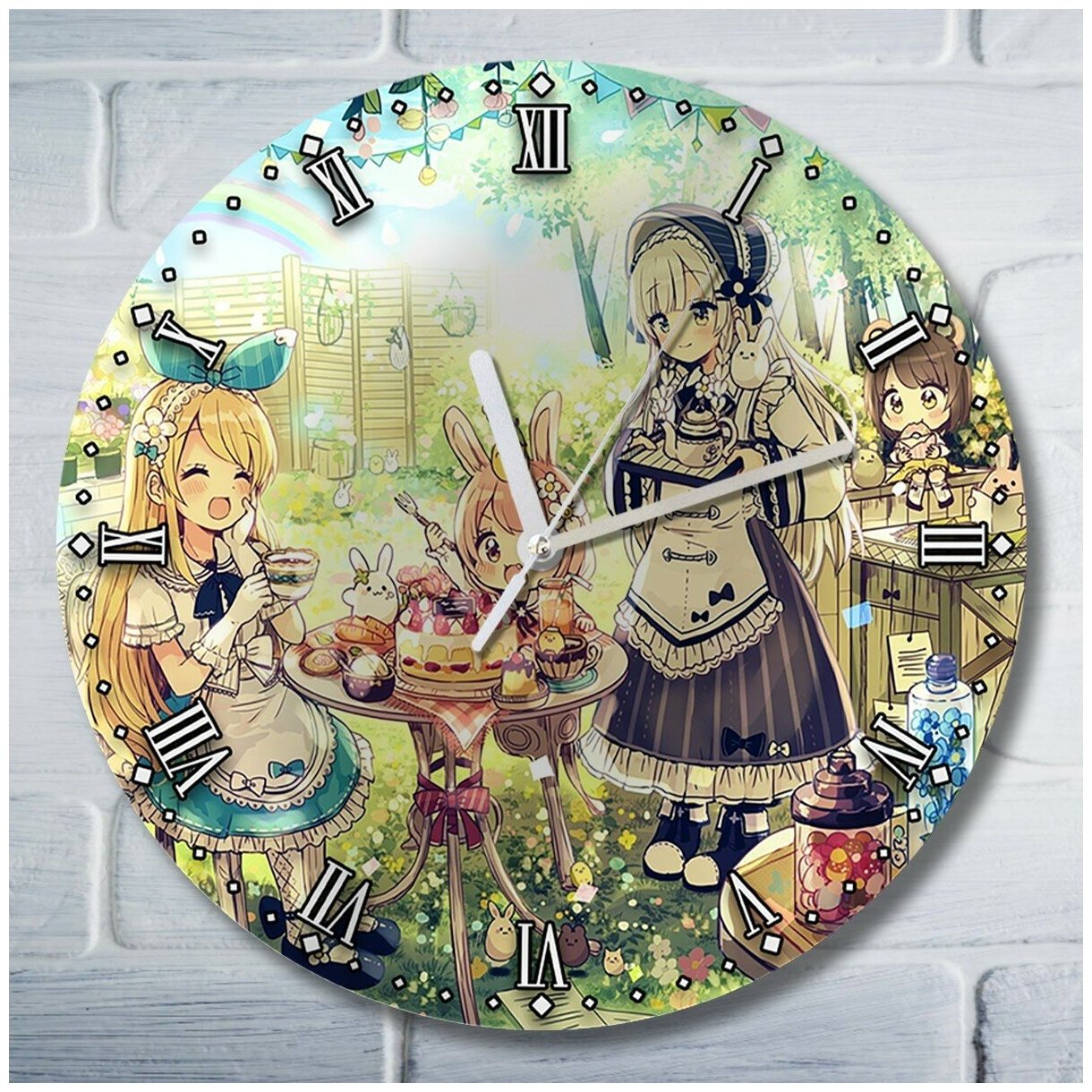 Настенные часы УФ чайная (чай, чашка, девушка, аниме, чаепитие) - 220