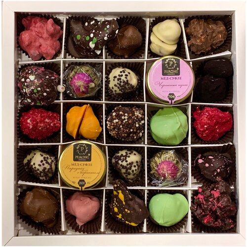 Конфеты ручной работы - Бельгийский шоколад 25 конфет Шоколадные конфеты, Ароматный Чай, Мед-Суфе. Арт 8.332