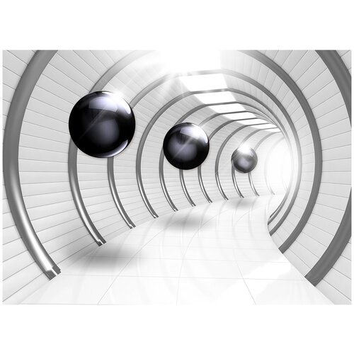 Фотообои Уютная стена Футуристический тоннель 3D 370х270 см Виниловые Бесшовные (единым полотном)