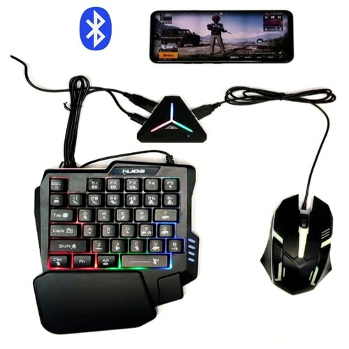 Мобильный геймпад клавиатура и мышь для смартфона и планшета для игры в PUBG Mobile заменяет напальчники триггеры джойстик JCHF-68S 247000₽