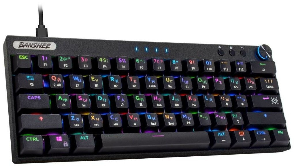 Клавиатура беспроводная DEFENDER Banshee GK-315 RURGBBluetooth Black 45316