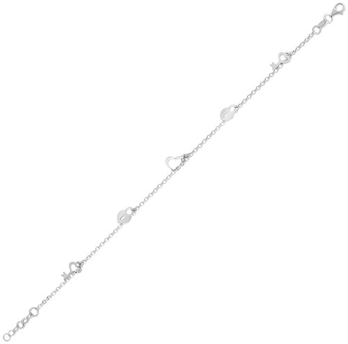 Браслет-цепочка Ювелир Карат, серебро, 925 проба, длина 17 см.