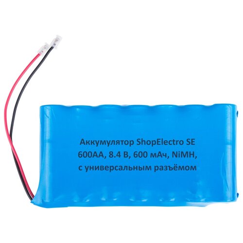 Аккумулятор ShopElectro SE 600АА, 8.4 В, 600 мАч/ 8.4 V, 600 mAh, NiMH, с универсальным разъёмом