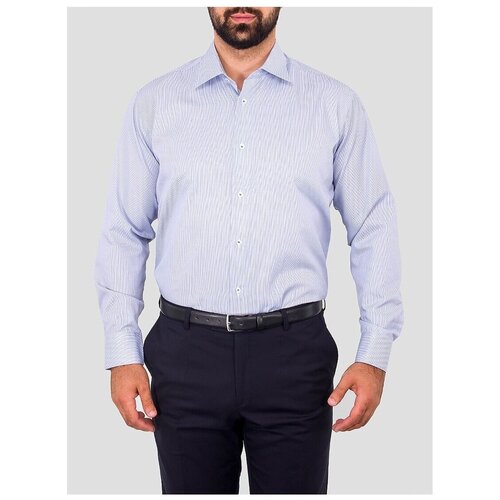 фото Рубашка мужская длинный рукав greg 121/399/4817_gb, прямой силуэт / сlassic fit, цвет голубой, рост 174-184, размер ворота 41