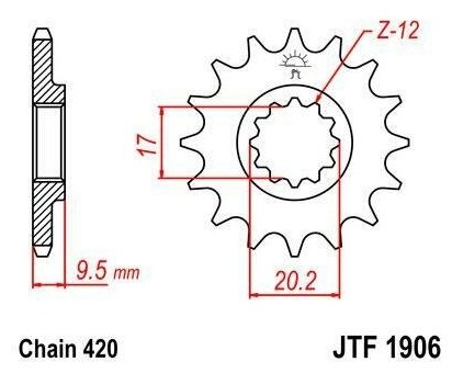 Звезда JT ведущая JTF1906.13 13 зубьев