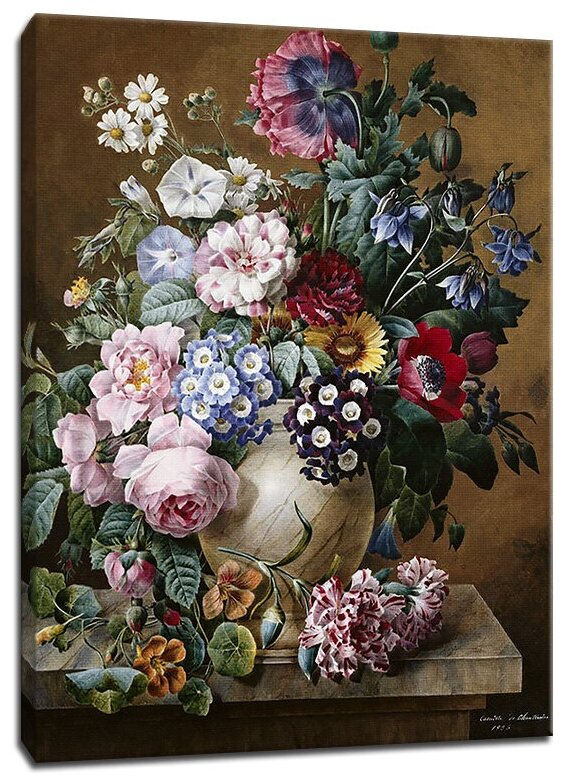 Картина Уютная стена "Разнообразие цветов в вазе" 50х60 см