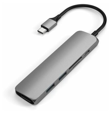 USB-C адаптер Satechi Type-C Slim Multiport Adapter V2 Интерфейс USB-C Цвет серый космос